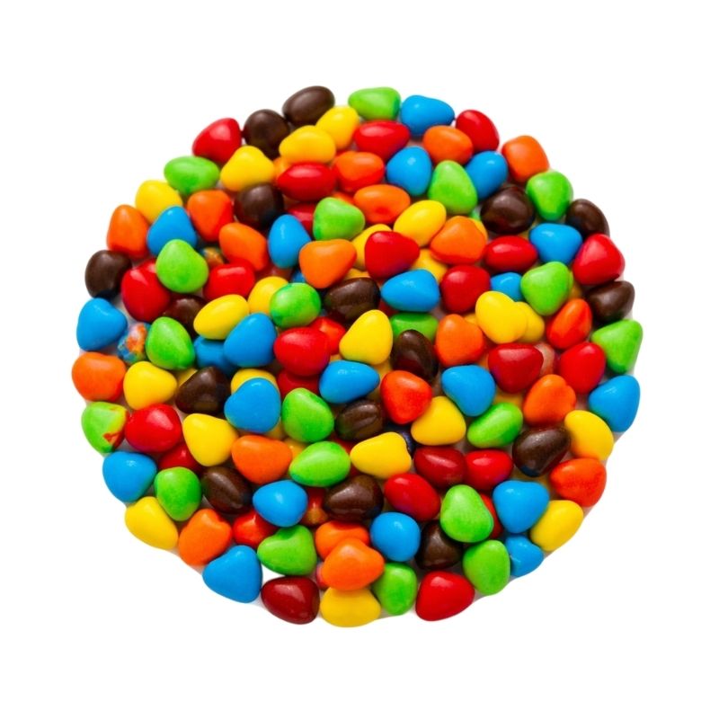 CORAZONES RECUBIERTOS DE CHOCOLATE COLORES SURTIDOS X 10KG